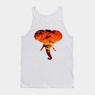 African Elephant Sunset Tank Top